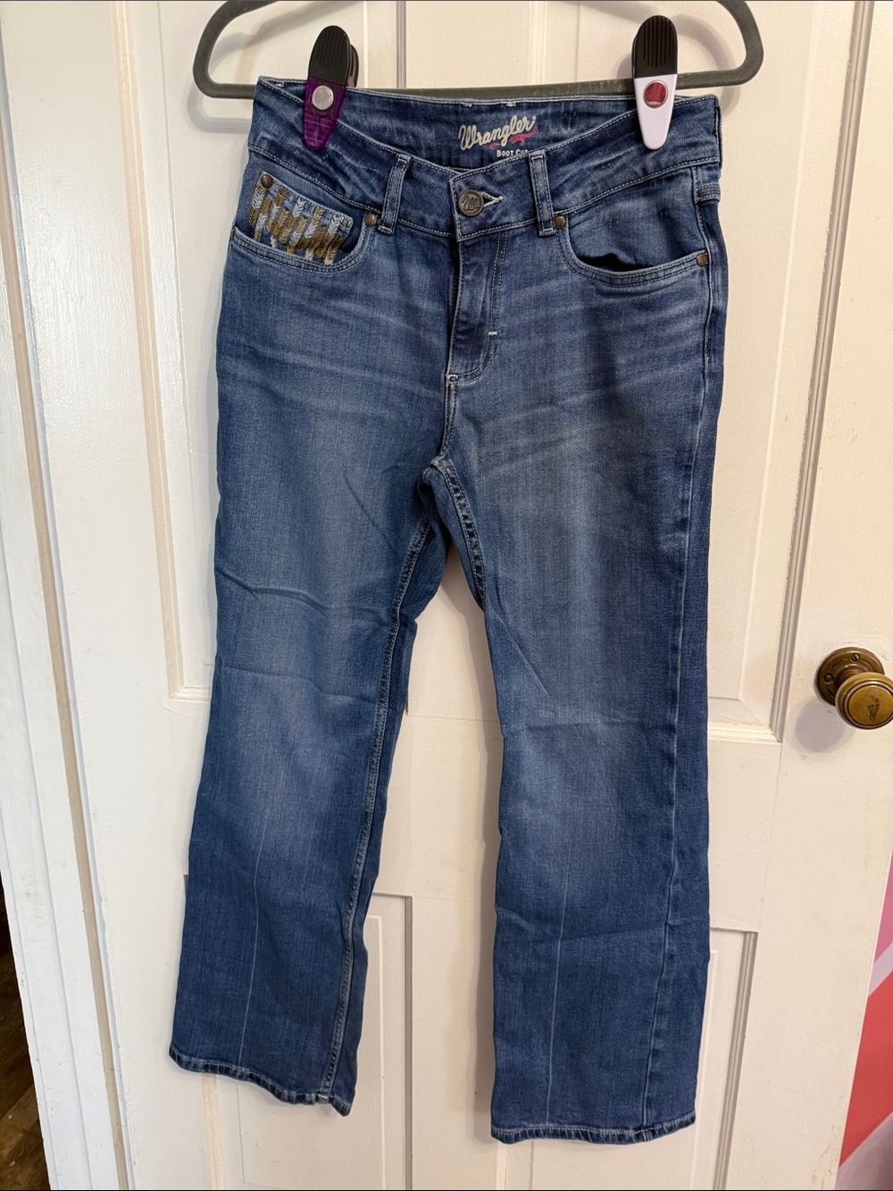 Wrangler Women's Medium Blue Bootcut Jeans with Subtle Fade